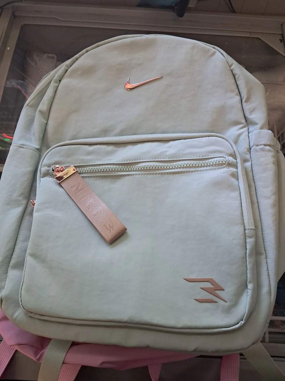Nike Light Pink Backpack with Black Swoosh